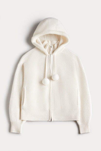 LUXE PUFF ZIP UP CARDIGAN