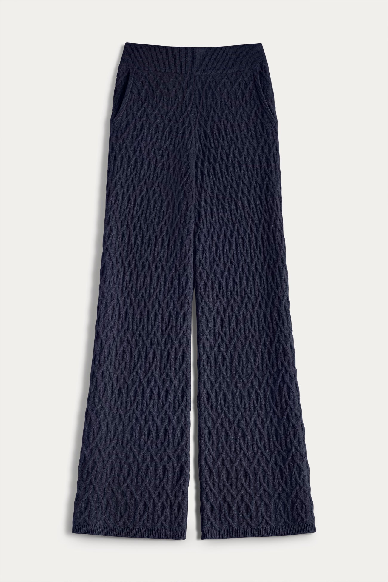 CABLE KNIT WIDE-LEG PANT