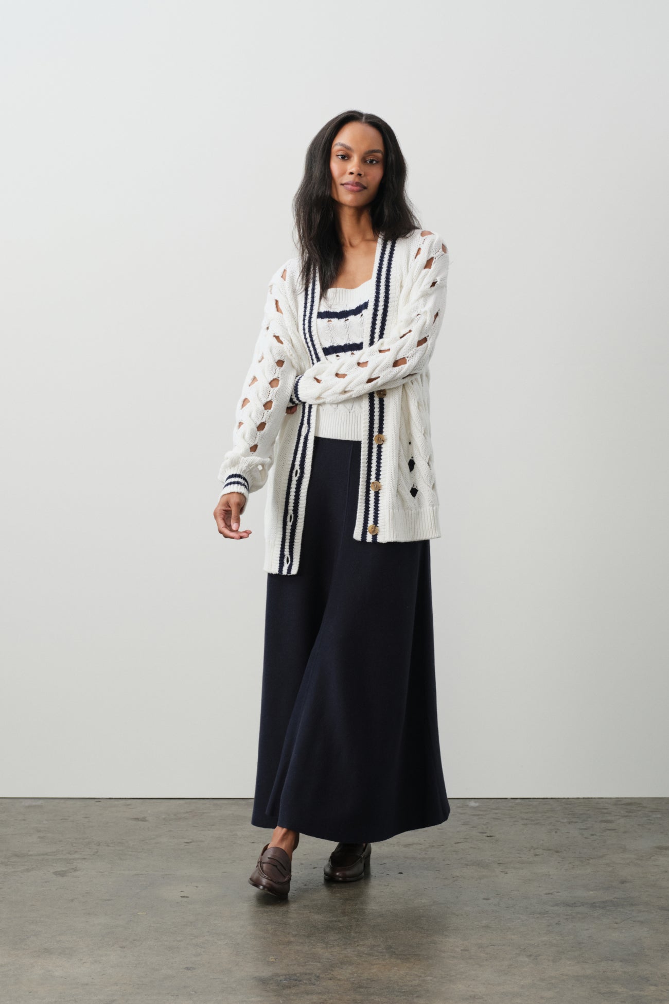 MIRRA OVERSIZED CABLE KNIT CARDIGAN