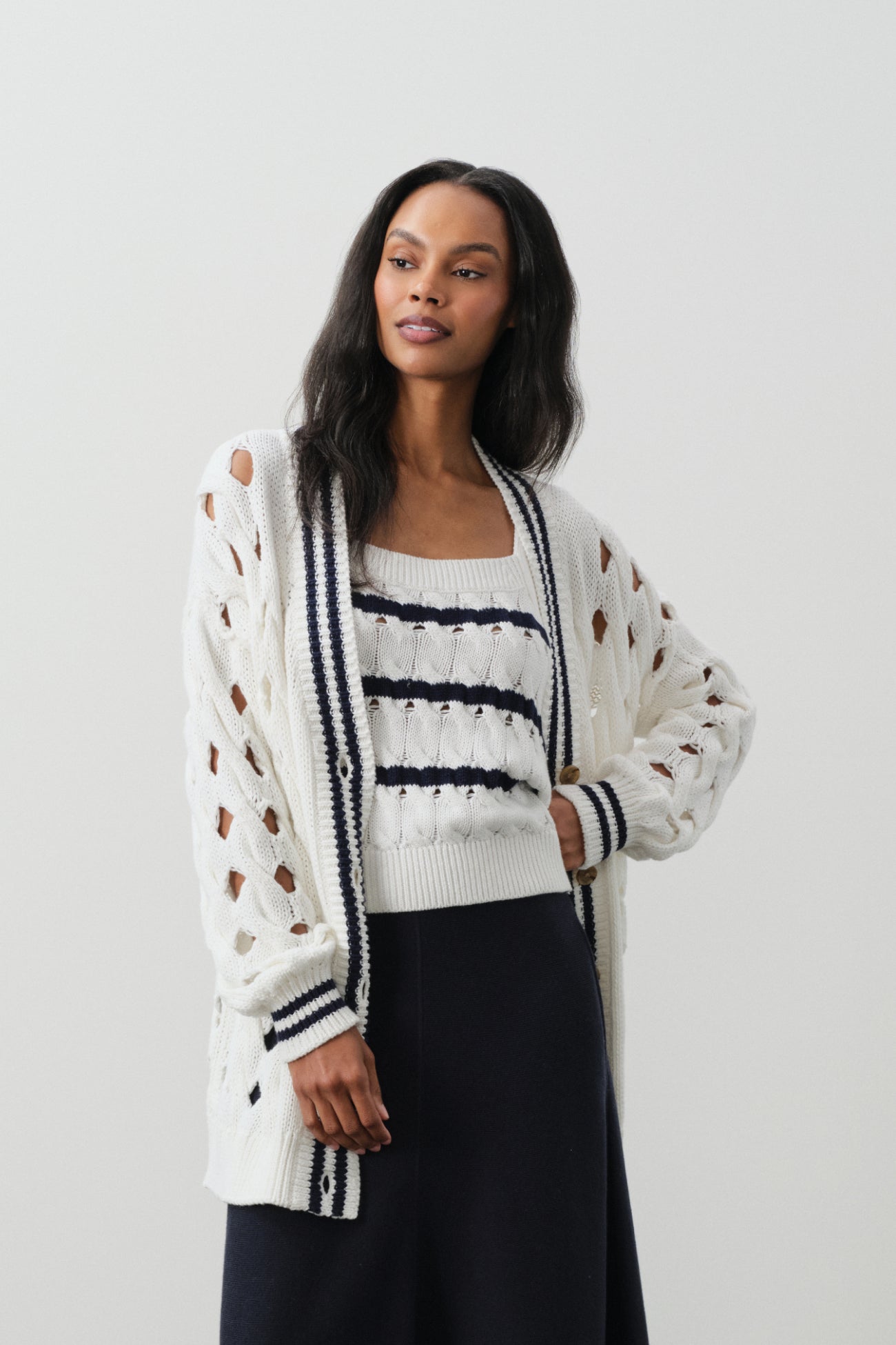 MIRRA OVERSIZED CABLE KNIT CARDIGAN