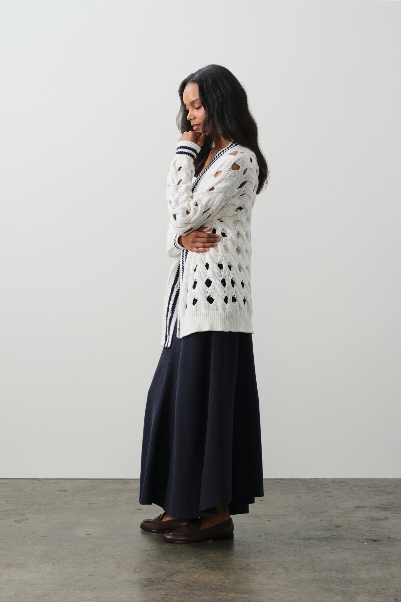 MIRRA OVERSIZED CABLE KNIT CARDIGAN