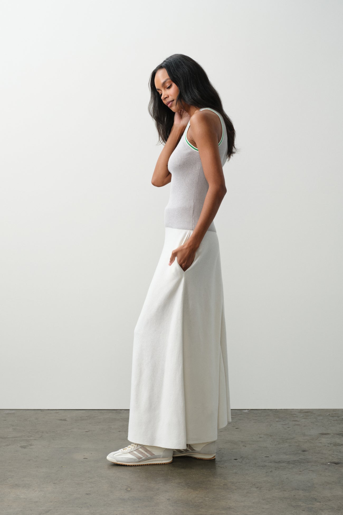 JUSTINE COTTON CASHMERE MAXI SKIRT