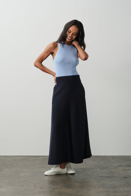JUSTINE COTTON CASHMERE MAXI SKIRT