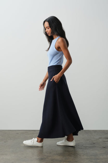 JUSTINE COTTON CASHMERE MAXI SKIRT