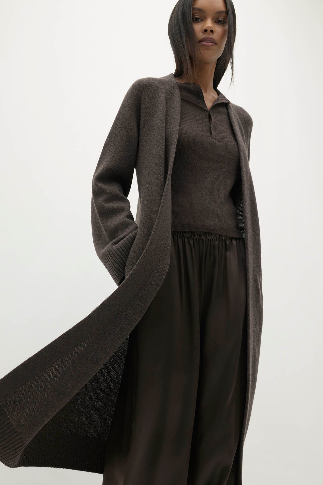 MAKENA LONGLINE CASHMERE CARDIGAN