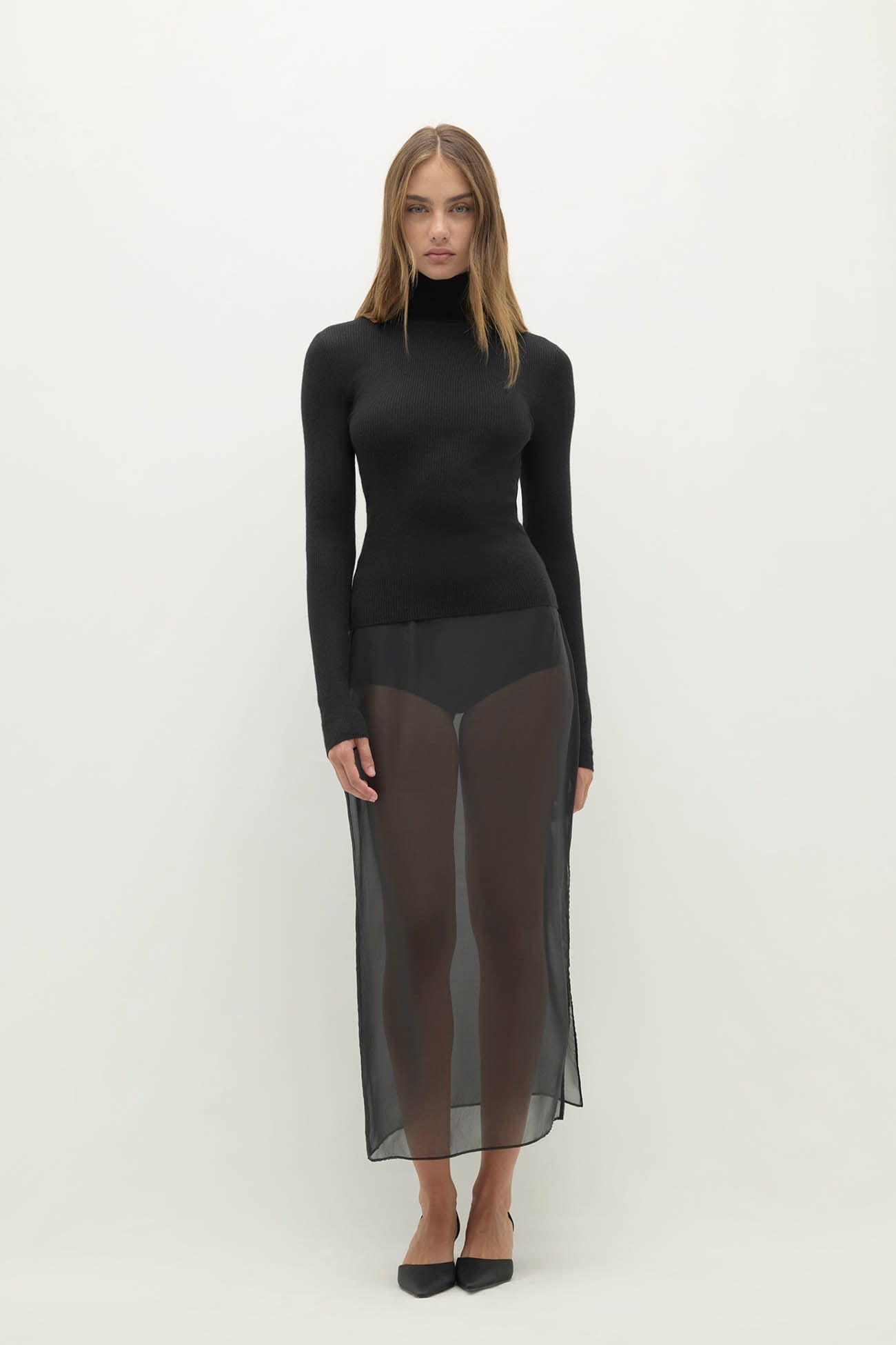 RUMER FITTED CASHMERE TURTLENECK