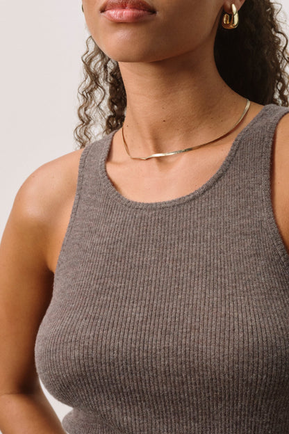 CAROLINA CREWNECK CASHMERE TANK