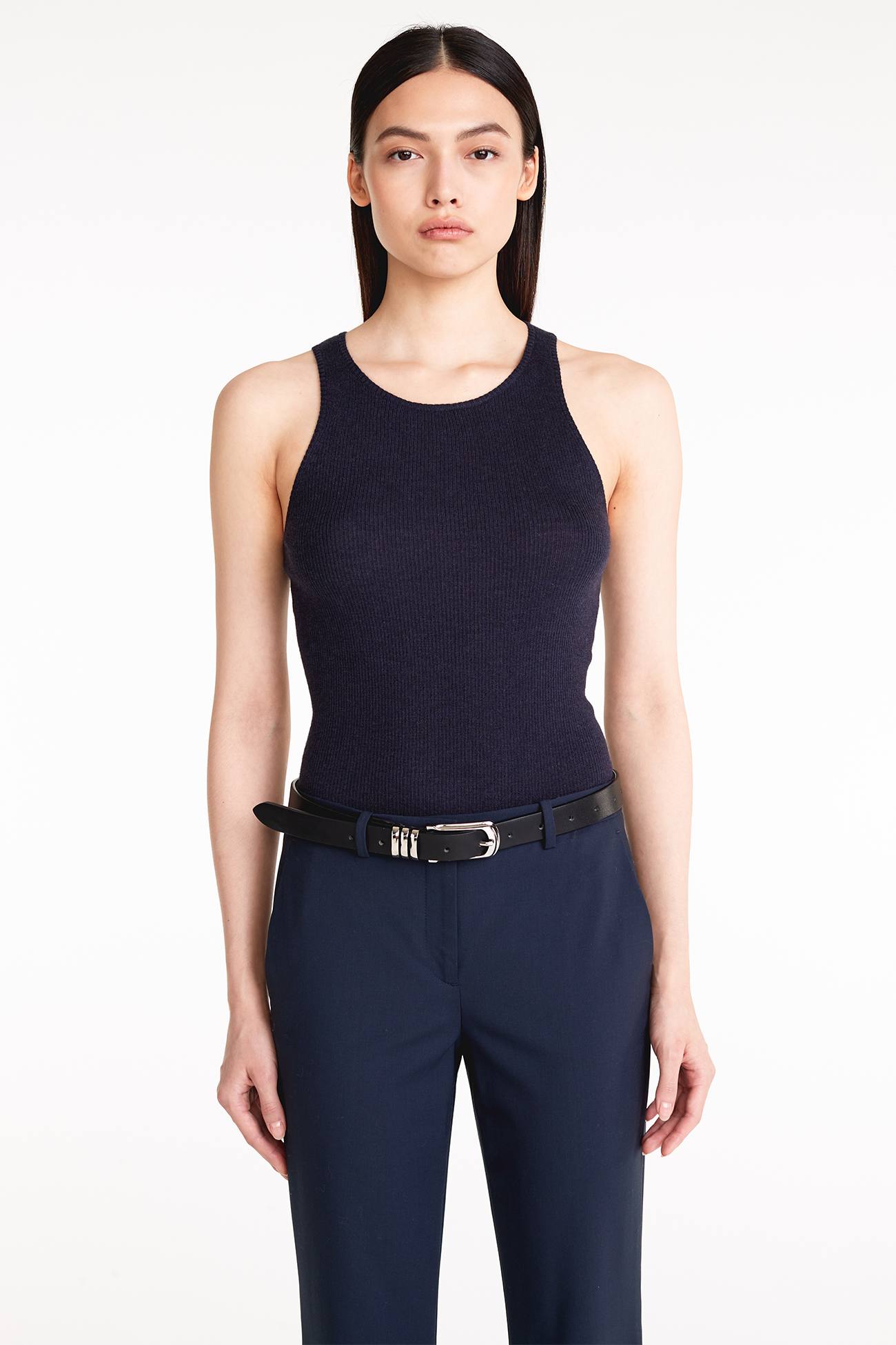 CAROLINA CREWNECK CASHMERE TANK