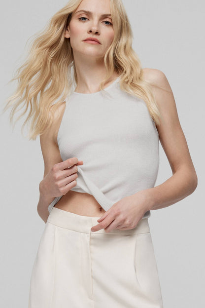 CAROLINA CREWNECK CASHMERE TANK