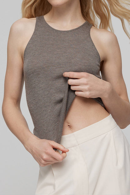 CAROLINA CREWNECK CASHMERE TANK