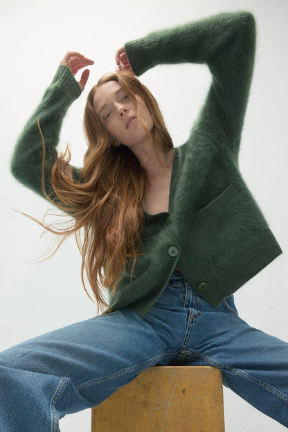 MICHAELA BRUSHED CASHMERE CARDIGAN