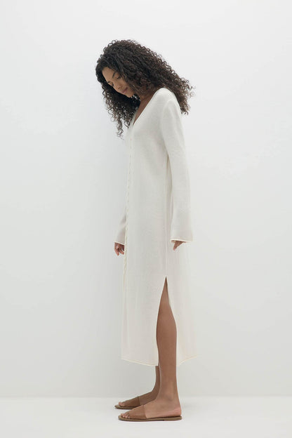 ELOISE BUTTON-FRONT CASHMERE KAFTAN