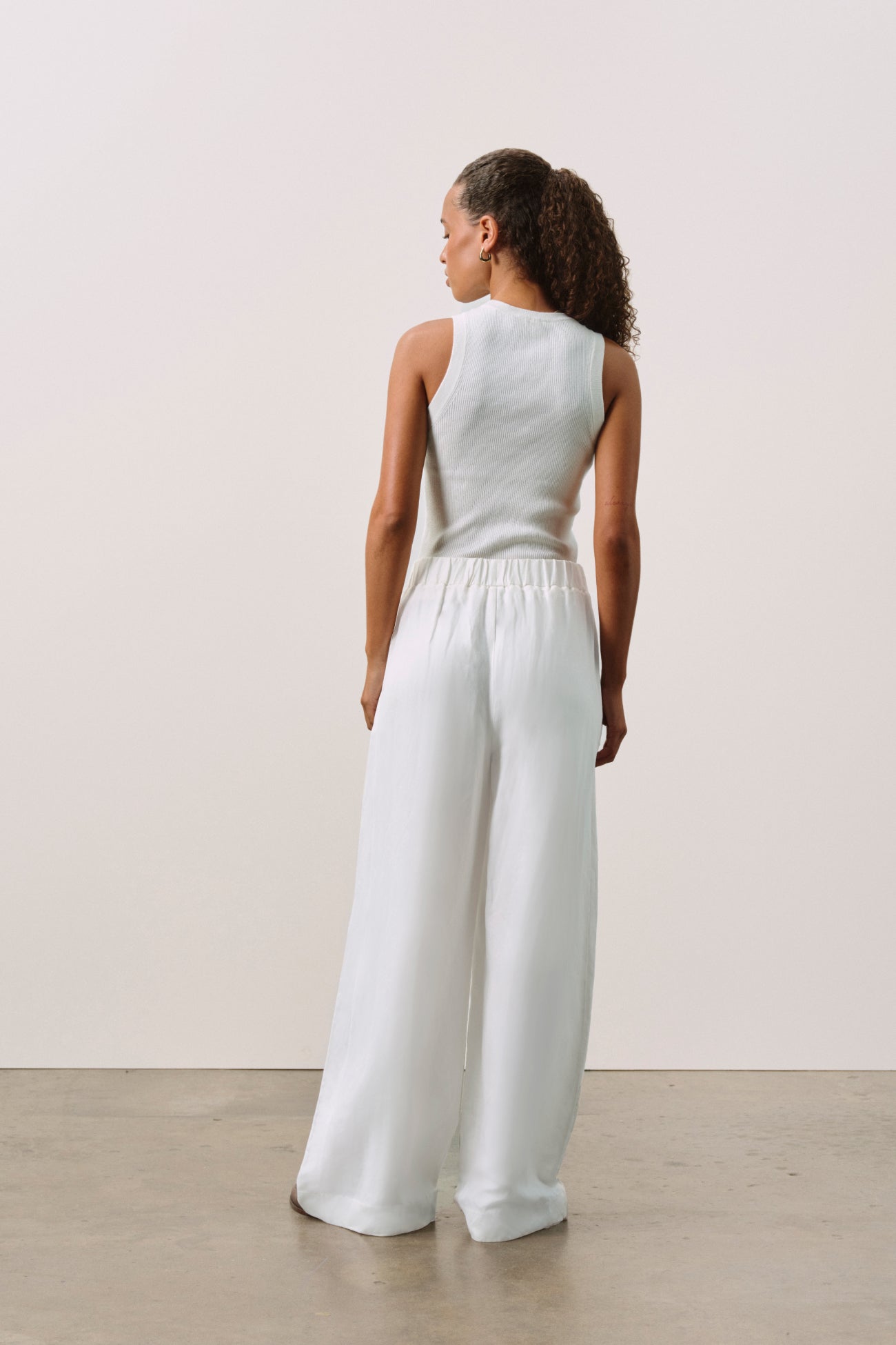 LEYNA SILK LINEN WIDE LEG PANT