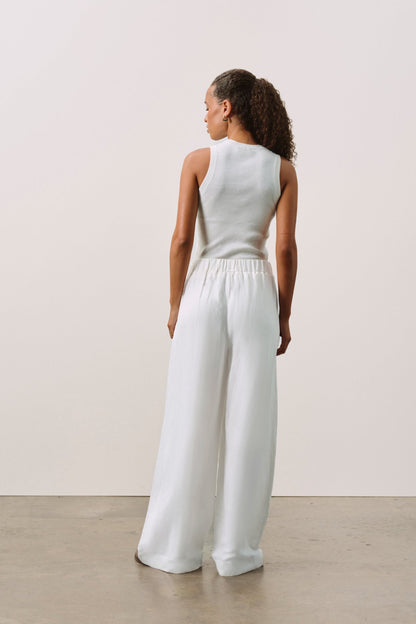 LEYNA SILK LINEN WIDE LEG PANT