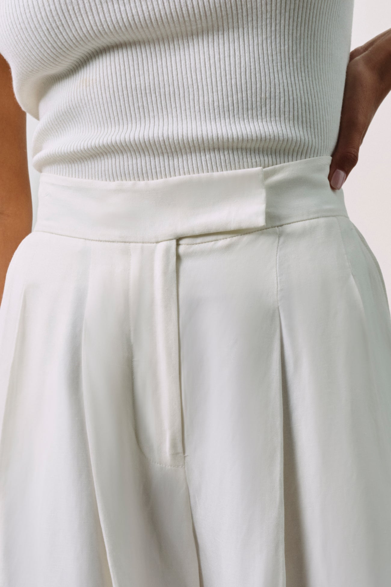 LEYNA SILK LINEN WIDE LEG PANT