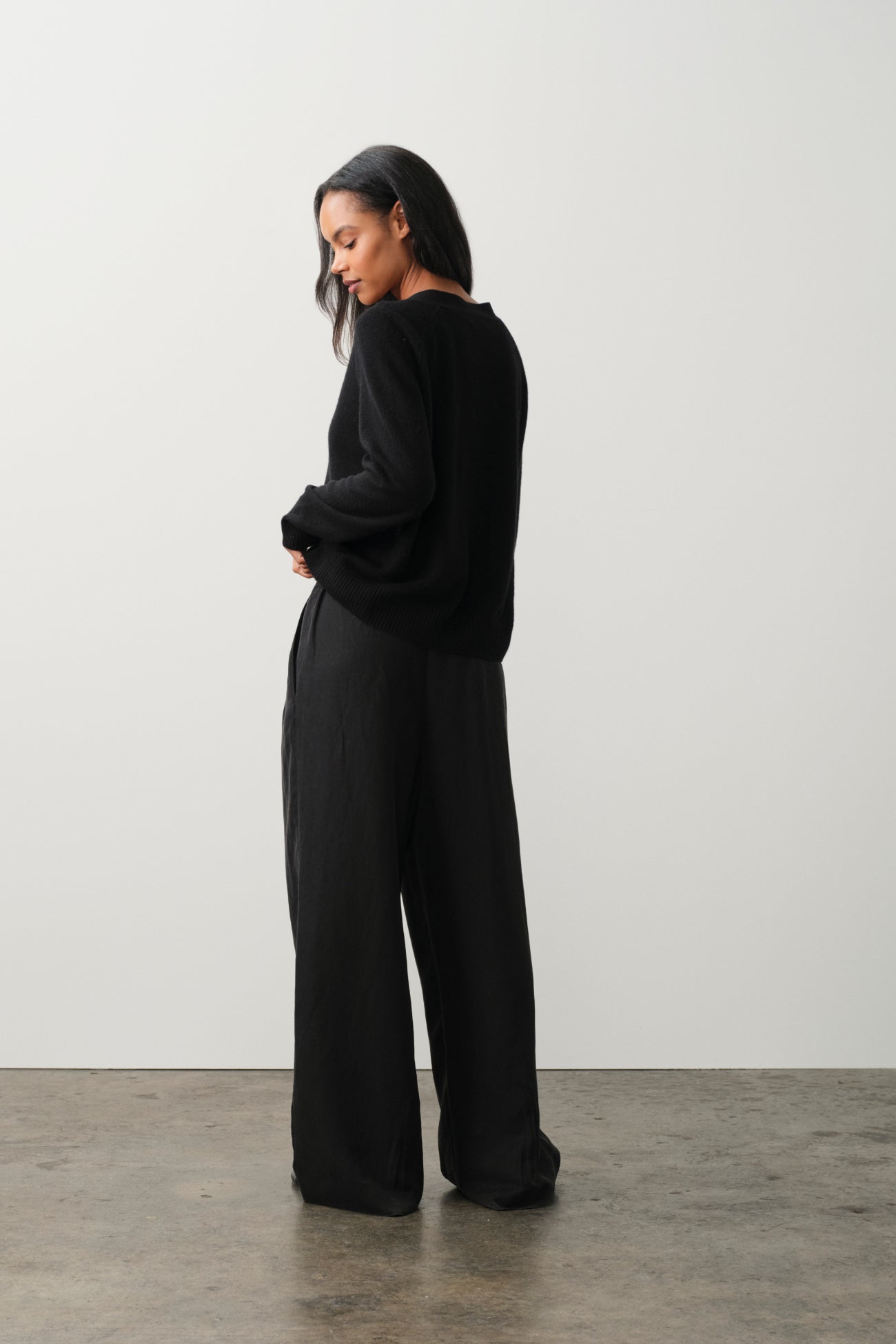 LEYNA SILK LINEN WIDE LEG PANT