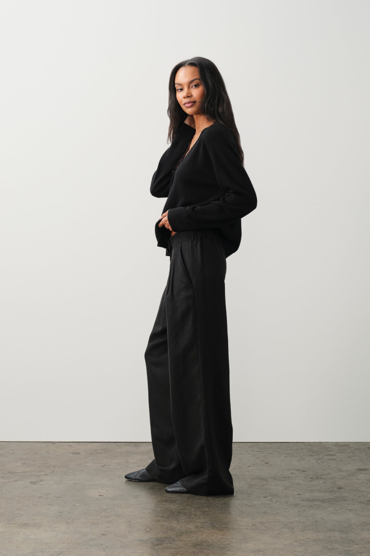 LEYNA SILK LINEN WIDE LEG PANT