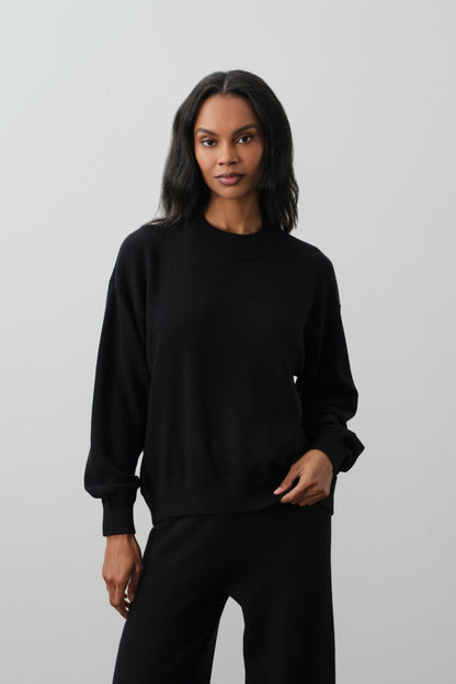 BIANKA COTTON CASHMERE CREWNECK PULLOVER