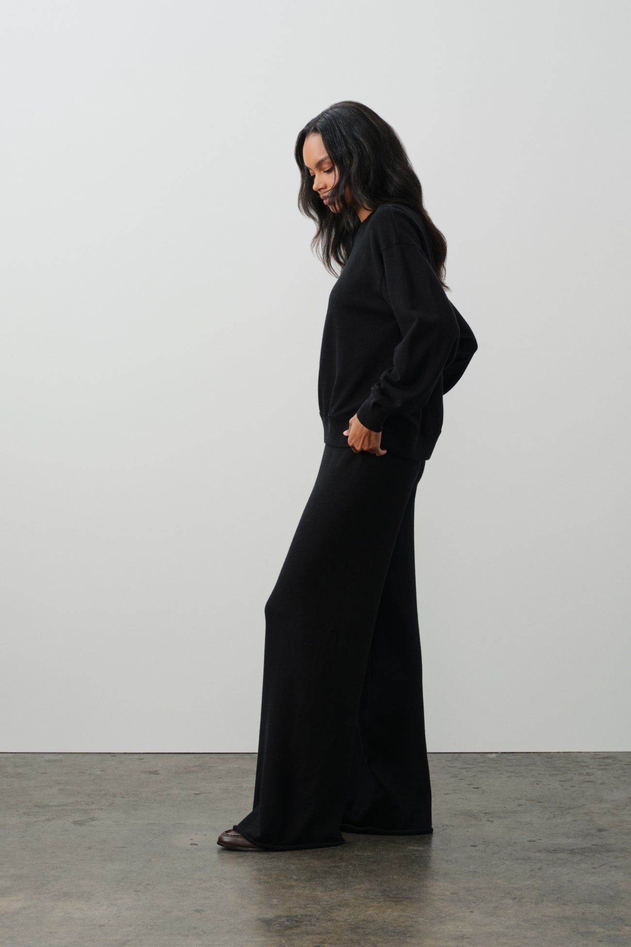 BIANKA COTTON CASHMERE CREWNECK PULLOVER