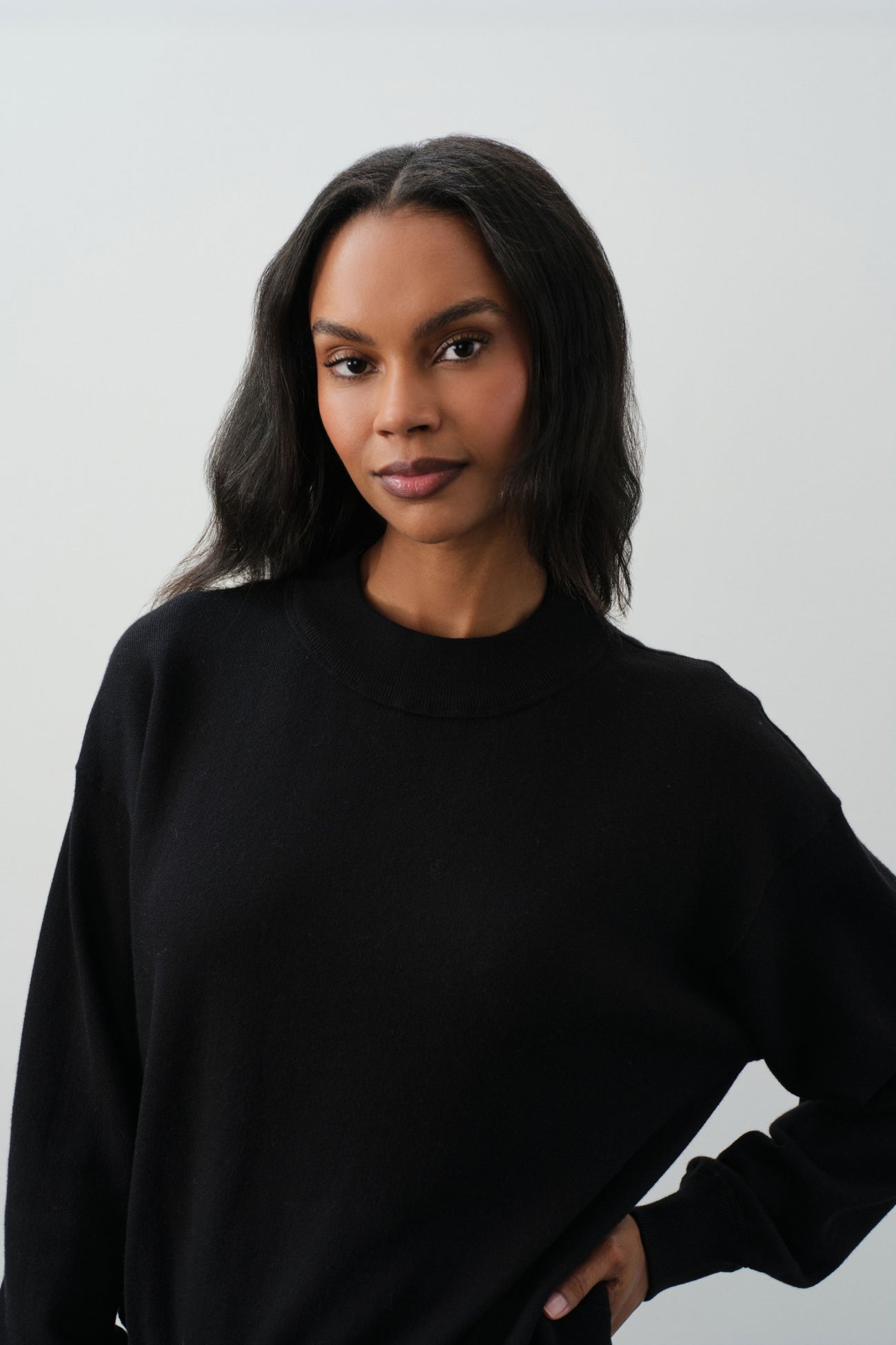 BIANKA COTTON CASHMERE CREWNECK PULLOVER
