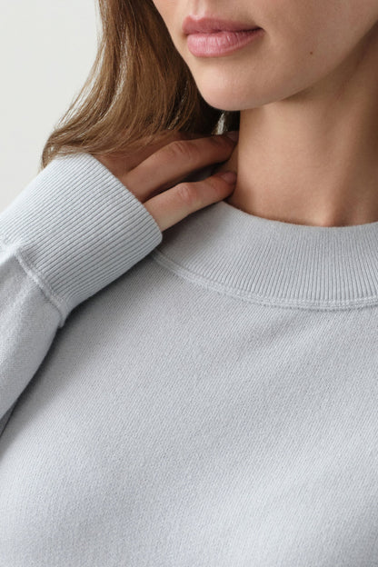 BIANKA COTTON CASHMERE CREWNECK PULLOVER
