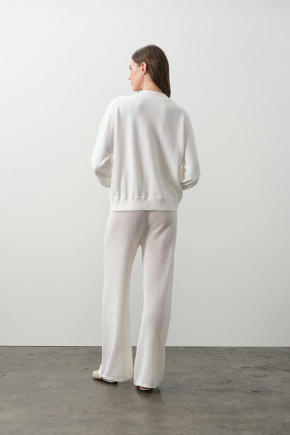 BIANKA COTTON CASHMERE CREWNECK PULLOVER