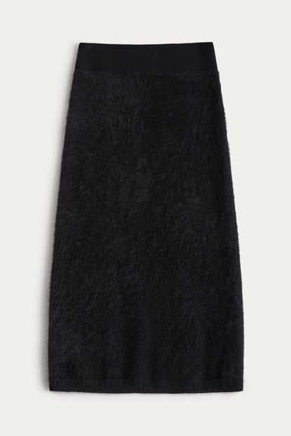 FRANCESCA BRUSHED CASHMERE MIDI SKIRT