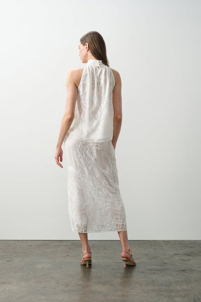 CASSIA FLORAL SILK CHIFFON HALTER TOP