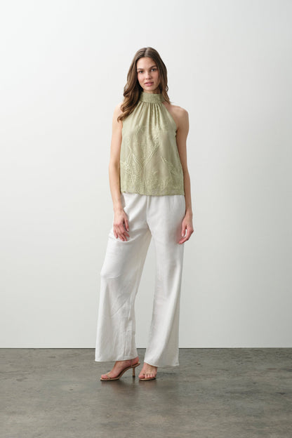 CASSIA FLORAL SILK CHIFFON HALTER TOP