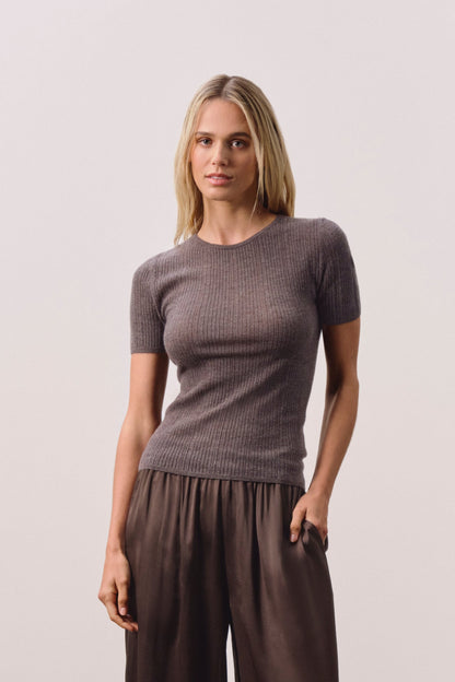 ETTA TRELLIS CASHMERE TEE