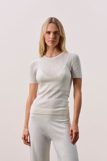 ETTA TRELLIS CASHMERE TEE