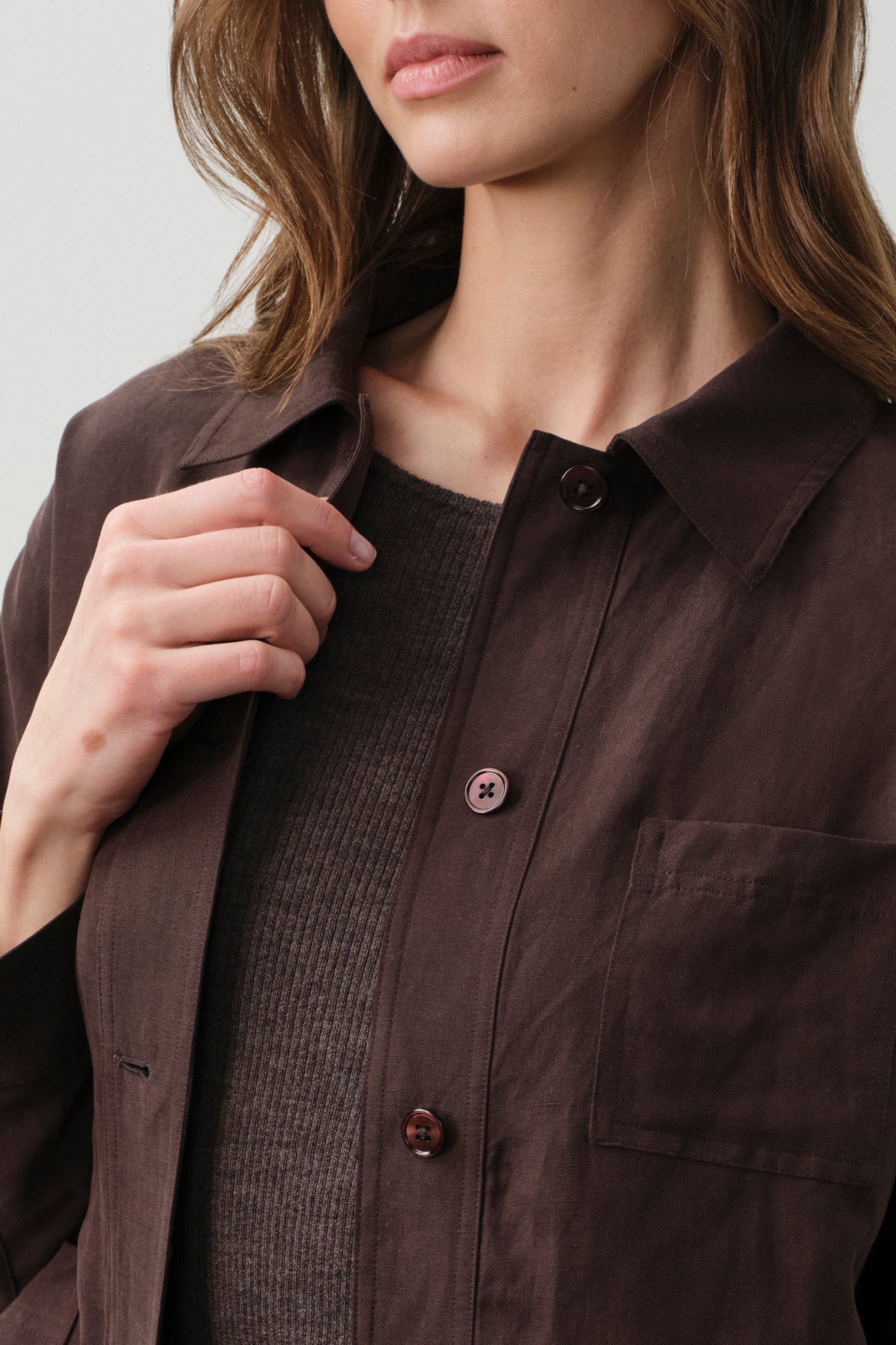 ANTONIA SILK LINEN CHORE COAT