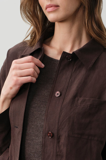 ANTONIA SILK LINEN CHORE COAT