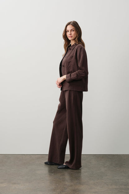 ANTONIA SILK LINEN CHORE COAT