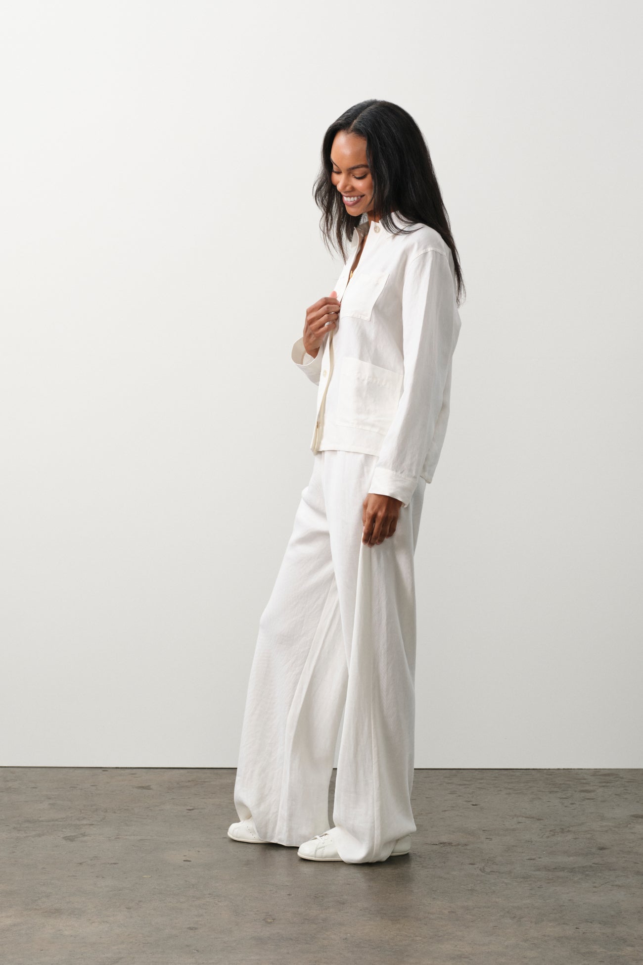 ANTONIA SILK LINEN CHORE COAT