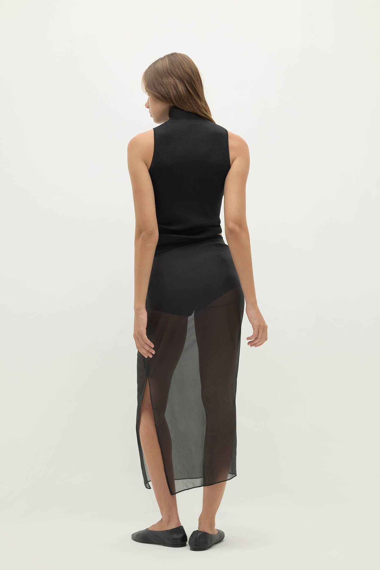 MARISSA SILK ORGANZA MIDI SKIRT