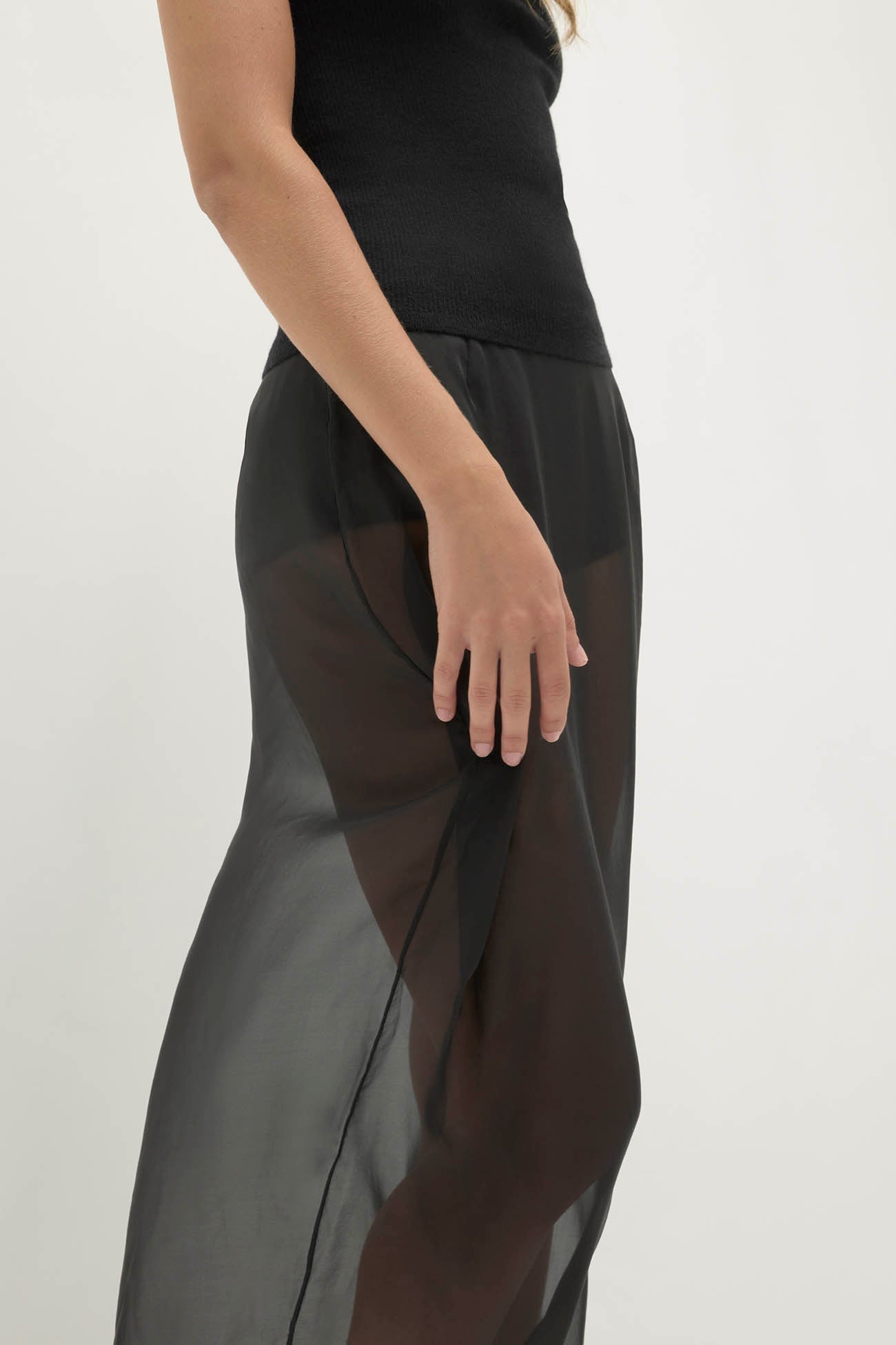 MARISSA SILK ORGANZA MIDI SKIRT