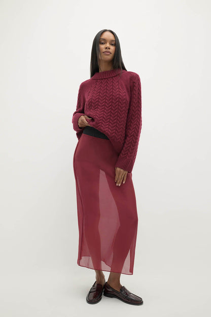MARISSA SILK ORGANZA MIDI SKIRT