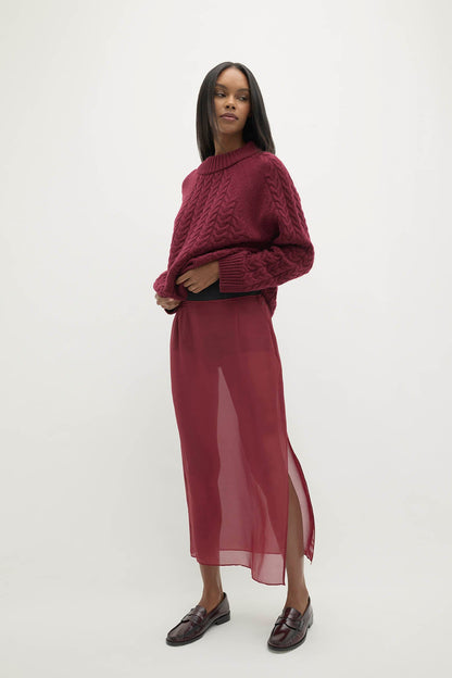 MARISSA SILK ORGANZA MIDI SKIRT