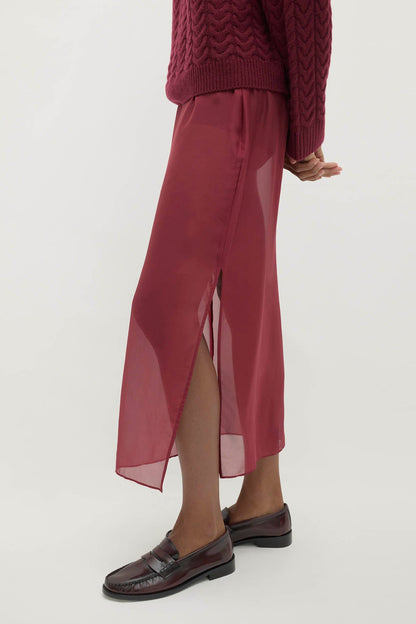 MARISSA SILK ORGANZA MIDI SKIRT