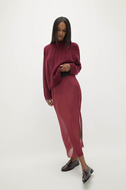 MARISSA SILK ORGANZA MIDI SKIRT