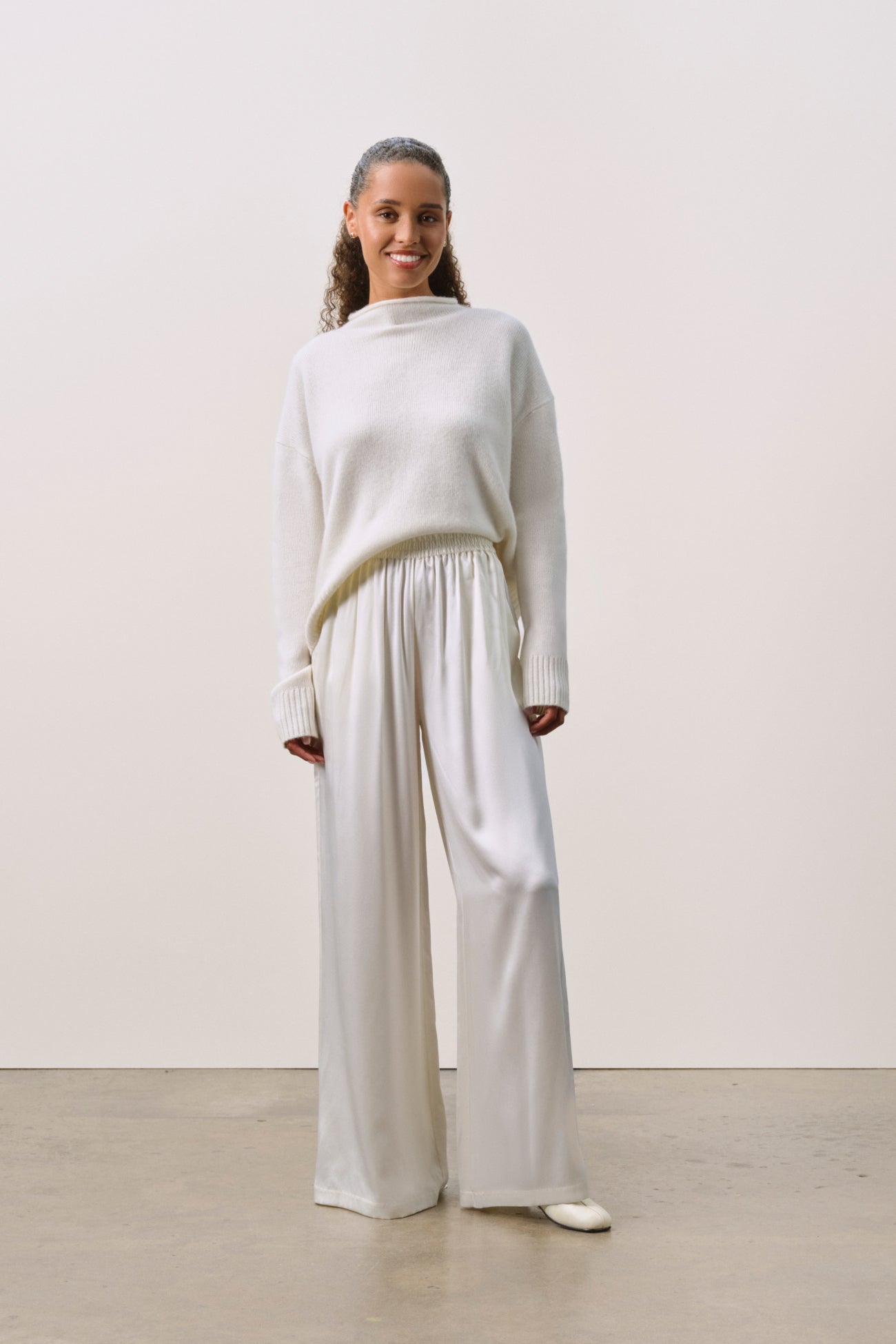 EVAN SILK WIDE LEG PANT | 30" INSEAM