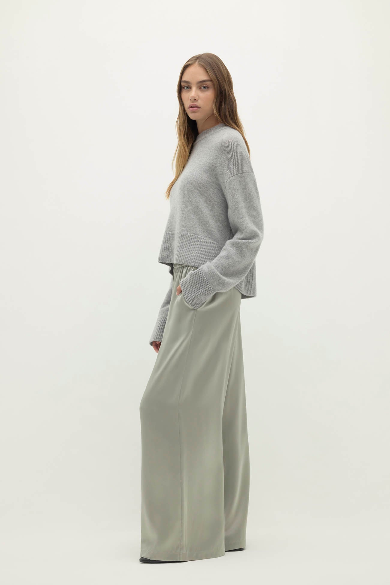 EVAN SILK WIDE LEG PANT | 30" INSEAM