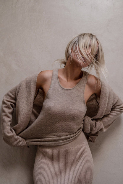 CAROLINA CREWNECK CASHMERE TANK